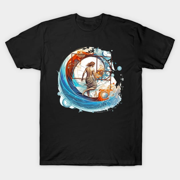 Fibonacci Sequence Into the Fibonacci Spiral Fibonacci Wave T-Shirt by Tees 4 Thee